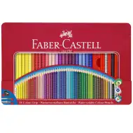 Faber-Castell: set de creioane colorate Grip în cutie metalică, 48 bucăți