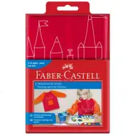 Faber-Castell: șorț de pictură pentru copii, în culori roșu-portocaliu