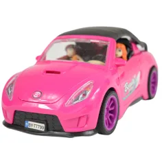 Fashion Sport Car: Set de mașină sport roz cu lumină și sunet, cu elicopter. imaginea 10