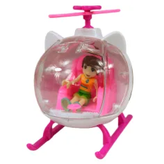 Fashion Sport Car: Set de mașină sport roz cu lumină și sunet, cu elicopter. imaginea 12