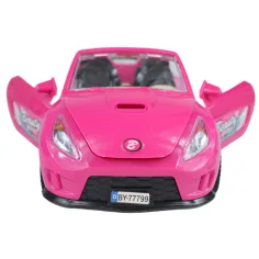 Fashion Sport Car: Set de mașină sport roz cu lumină și sunet, cu elicopter. imaginea 5