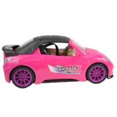 Fashion Sport Car: Set de mașină sport roz cu lumină și sunet, cu elicopter. imaginea 8
