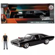 Fast &amp; Furious: Model auto metalic 1970 Dodge Charger cu figurina Dom 1/24 - Simba Toys