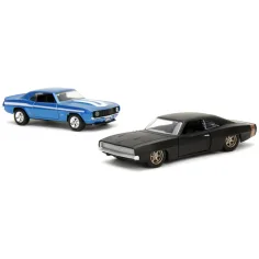 Fast & Furious: Pachet de 2 mașini 1969 Chevrolet Camaro și 1968 Dodge Charger Widebody, scară 1/32 - Jada Toys imaginea 5