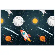 Față de masă din plastic cu tematică spațială 120x180cm