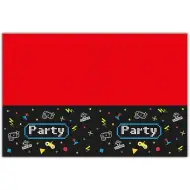 Față de masă din plastic roșu-negru cu model de gamer 120x180cm