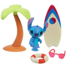Figurină Stitch cu placă de surf și palmier imaginea 2