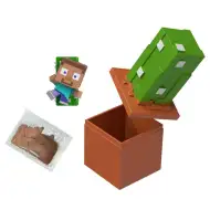 Figurină surpriză Minecraft într-un recipient de depozitare - Cactus - Mattel