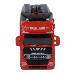 Fire Truck: Camion de pompieri din metal cu roți pivotante 20cm imaginea 5