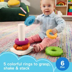 Fisher-Price: Piramida inelară senzorială Rock-A-Stack™ - Mattel imaginea 2