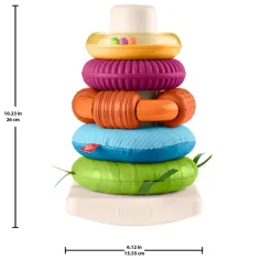Fisher-Price: Piramida inelară senzorială Rock-A-Stack™ - Mattel imaginea 5