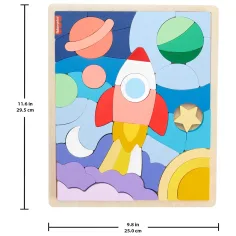 Fisher Price: Wood puzzle astronaut din lemn - Mattel imaginea 2