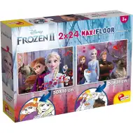 Frozen 2 în 1 maxi puzzle 2x24 piese și carte de colorat 50x35cm - Lisciani