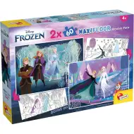 Frozen 2 în 1 maxi puzzle 2x60 piese și carte de colorat 50x35cm - Lisciani