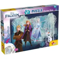 Frozen 2 în 1 puzzle de 24 piese și carte de colorat 35x25cm - Lisciani
