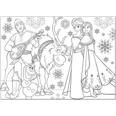 Frozen Distracție și muzică 2 în 1 maxi puzzle de 60 piese și carte de colorat 70x50cm - Lisciani imaginea 2