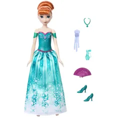 Frozen: Surpriza magică - Păpușa Anna cu evantai - Mattel imaginea 2