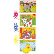 Imagine de înşirat din lemn cu animale 