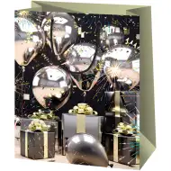 Geantă cadou mare cu baloane pentru petrecere exclusivă 27x14x33cm