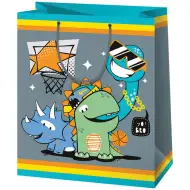 Geantă cadou uriașă cu dinozauri baschetbaliști 33x15x44cm