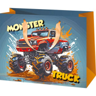Geantă mare de cadou exclusivă cu imprimeu Monster Truck 26x13x33 cm