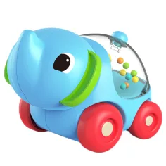 Happy World: Elefant cu roti si zornaitoare 11cm imaginea 2