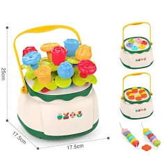 Happy World: Jucărie educativă pentru bebeluși în formă de coș cu flori imaginea 2