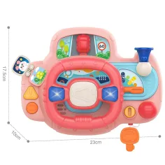 Happy World: Volan multifuncțional în culoarea roz cu efecte de lumină și sunet 23x17,5cm imaginea 2