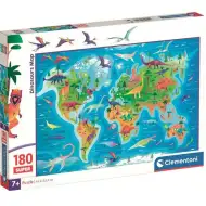 Harta dinozaurilor puzzle de 180 piese - Clementoni