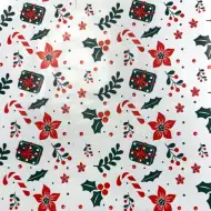 Hârtie de ambalat cu bastonașe de zahăr roșii 200x70cm