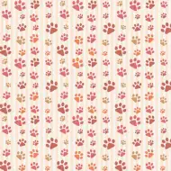 Hârtie de ambalat cu lăbuțe roz pastel, 100x70cm