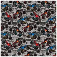 Hârtie de ambalat cu model Monster Truck, 100x70 cm