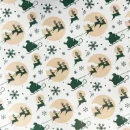 Hârtie de împachetat cu Moș Crăciun și reni 200x70cm