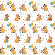 Hârtie de împachetat cu imprimeu capybara pentru ziua de naștere 100x70 cm
