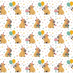 Hârtie de împachetat cu imprimeu capybara pentru ziua de naștere 100x70 cm