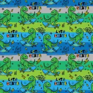 Hârtie de împachetat cu model T-Rex pe skateboard, 100x70cm