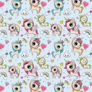 Hârtie de împachetat cu model de unicorn drăguț, 100x70 cm