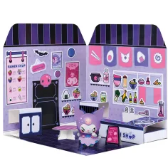 Hello Kitty: Kuromi Ramen Shop figură cu casă autocolantă - Comansi imaginea 3