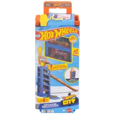 Hot Wheels: Garaj Turbo Start cu 2 mașinuțe - Mattel