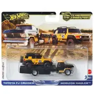 Hot Wheels: Horizon Hauler transportor auto premium și mini mașinuță Toyota FJ Cruiser 1/64 - Mattel