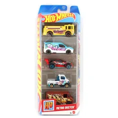 Hot Wheels Metro Sketch set de 5 mașinuțe 1/64 – Mattel