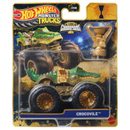 Hot Wheels Monster Trucks: Crocovile mașinuță monster campioană cu trofeu 1/64 - Mattel
