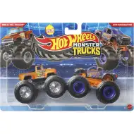 Hot Wheels Monster Trucks: Hi-Tail Hauler din  1956 vs Ford Raptor din 2017, set de 2 mașinuțe 1/64 - Mattel