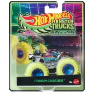 Hot Wheels Monster Trucks: Podium Crasher — mașinuță 1/64 care luminează în întuneric – Mattel