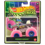 Hot Wheels Monster Trucks Rodger Dodger mașinuță care strălucește în întuneric 1/64 - Mattel