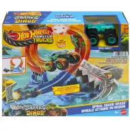 Hot Wheels Monster Trucks: Set de joacă Spiral Shark Smash cu mașinuță Mega-Wrex – Mattel