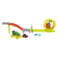 Hot Wheels Monster Trucks: Set de urmărire Power Smasher - Mattel imaginea 3