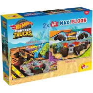 Hot Wheels Monster trucks 2 x puzzle maxi de podea cu 60 de piese, 50x35cm - Lisciani