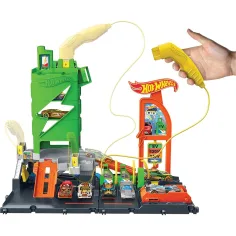 Hot Wheels: Stație de încărcare oraș set de pistă cu 1 mașinuță - Mattel imaginea 6