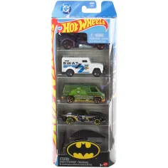Hot Wheels: set de 5 mașinuțe DC Batman, scara 1/64 – Mattel